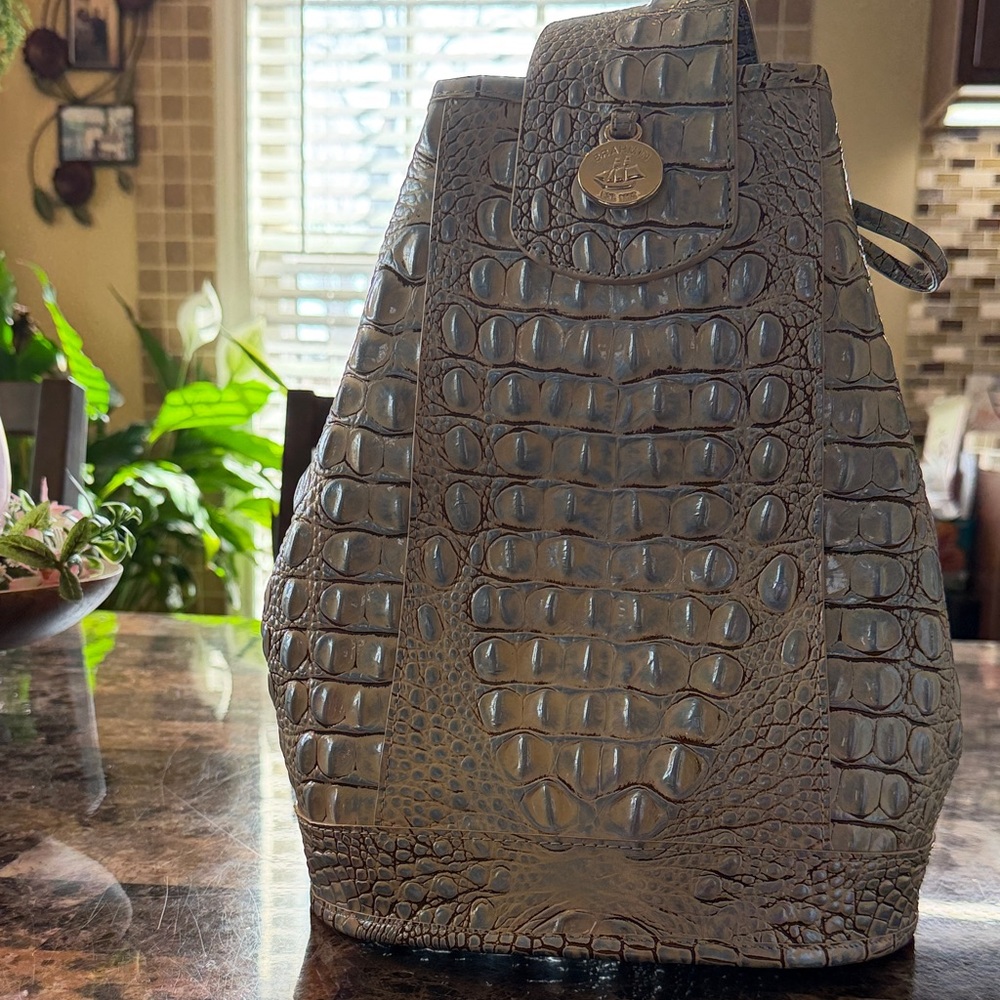 Brahmin Crocodile Embossed Backpack